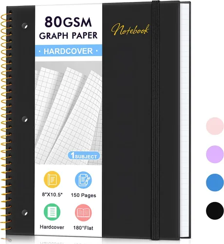 Miniatura 12 de Cuaderno de espiral de papel rayado universitario de 8 x 10-1/2 pulgadas, cuaderno espiral de 1 materia de papel de 80 GSM, páginas perforadas