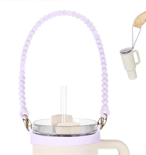 Miniatura 10 de Mango para botella de agua, soporte de silicona suave y duradero, eslinga, cordón, portador con correa, se adapta a la mayoría de botellas de agua