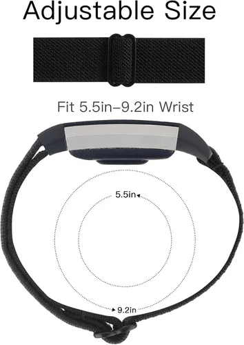 Miniatura 4 de YONWORTH - Banda elástica ajustable para reloj compatible con Fitbit Charge 2. Correa de nailon elástica, suave para muñecas. Pulsera deportiva