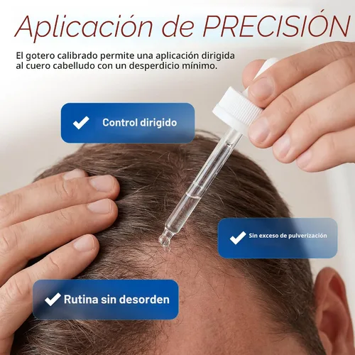 Miniatura 5 de Minoxidil para hombres Paquete Líquido, Tratamiento de crecimiento del cabello de fuerza extra 5%, suministro para 6 meses - Aplicador con gotero