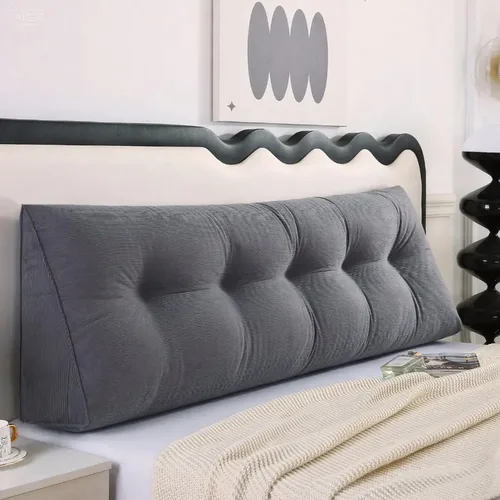 Miniatura 2 de Almohada de Cuña Triangular King para Brecha de Cabecero, Almohadas de Lectura Triangulares para Sentarse en la Cama, Almohada de Cuña para Cabecero