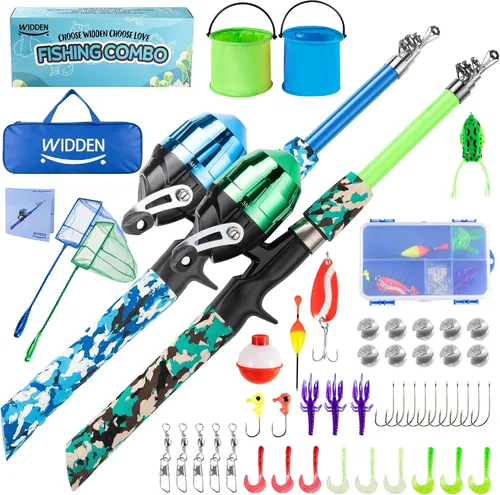 Miniatura 19 de WIDDEN Kids Fishing Pole, Portable Telescopic Kids Fishing Poles for Boys and Girls, Fishing Rod and Reel Combo Kit with Tackle Box, and Fishing