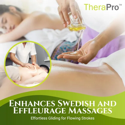 Miniatura 4 de TheraPro Aceite de masaje sueco de efleuraje – 1 galón Aceite de masaje sin perfume, totalmente natural con semilla de uva, almendras, jojoba