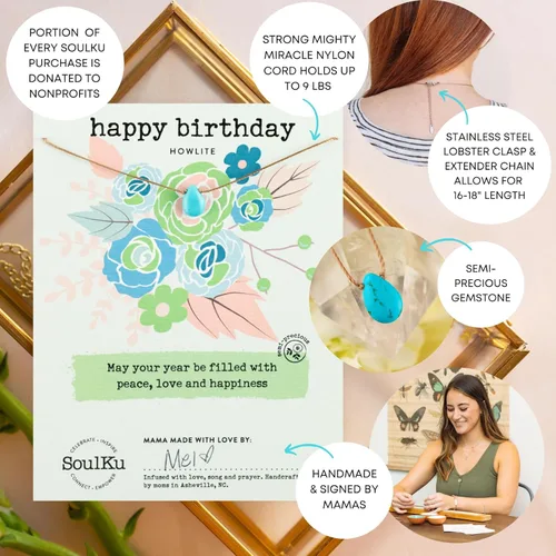 Miniatura 51 de SoulKu Handcrafted Necklace, Empowerment Jewelry With Healing Crystal, Inspirational Jewelry For Women, Mom & Sister Gifts, 2" Extender With Lobster