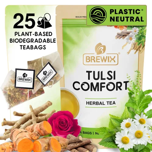 Miniatura 47 de BREWIX, Bedtime Blossom - Té suelto de hierbas (más de 50 tazas) sin cafeína y totalmente natural Mezcla relajante floral nocturna Rooibos
