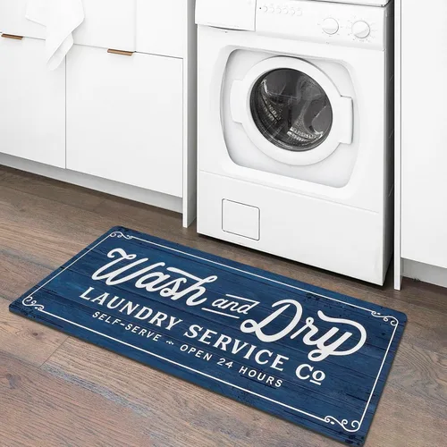 Miniatura 35 de KOZYFLY Alfombra Antideslizante para Lavandería de 20"x60", Alfombras de Cocina Lavables, Alfombra de Lavandería Impermeable, Alfombra para Marrón