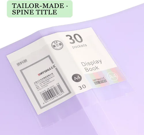 Miniatura 4 de Tamaki - Carpeta portafolio con fundas de plástico, carpeta de bolsillo con protectores de hojas transparentes, libro expositor de 60 páginas, libro