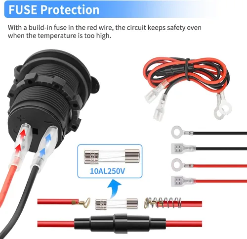 Miniatura 2 de Enchufe de encendedor de cigarrillos de automóvil de 12 V, impermeable y a prueba de polvo, enchufe para automóvil, camión, motocicleta, barcos