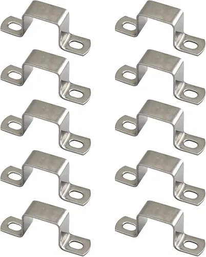 Miniatura 9 de Abrazadera de tubo cuadrada de 1.969x1.969 in de acero inoxidable 304 en forma de U de puntal de conector de soporte de tubo de hebilla de manguera