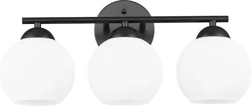 Miniatura 21 de Emak WS114-GD-ML-2PK - Moderno paquete de 2 apliques de pared de globo, luz dorada con pantalla de vidrio de leche para baño, sala de estar, fotos