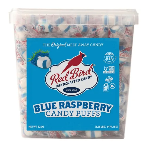 Miniatura 12 de Red Bird Caramelo de frambuesa azul, envuelto individualmente, caramelo único, tubo de 22 onzas