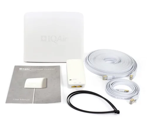 Miniatura 6 de AirVisual Outdoor - Monitor de calidad del aire exterior, detecta PM1, PM2.5, PM10, CO2 opcional, temperatura, humedad, presión, diseño de sensor