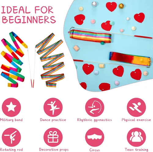 Miniatura 5 de HyDren 4 piezas de bastones para banda de marcha giratoria, bastón estándar de acero inoxidable con puntas de goma completa con cinta de baile