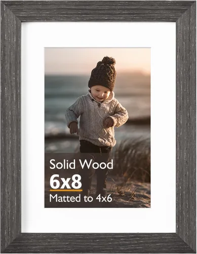 Miniatura 35 de KINLINK 3.5x5 Picture Frame, Ash Black Solid Wood Frame with Plexiglass for Table Top and Wall Mounting, Photo Frame for Horizontal or Vertical