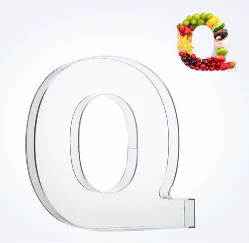 Miniatura 22 de Bandeja de 11" de Acrílico con Letras y Números – Bandeja Reutilizable y Rellenable para Aperitivos de Charcutería, Caja de Servir Postres