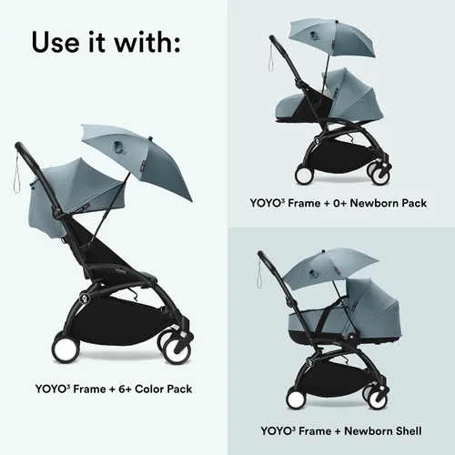 Miniatura 4 de Stokke YOYO - Parasol, Aqua - Protección UPF 50+ - Compatible con el paquete 0+ recién nacido, carcasa para recién nacido, asiento de automóvil