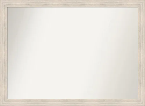 Miniatura 307 de Amanti Art Espejo de baño blanco para sobre el fregadero, 30 x 35 pulgadas, espejo de tocador rectangular estrecho de Eva de oro blanco, marco