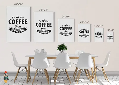 Miniatura 5 de HB Art Design But First Coffee then Your Bullshit Retro Style Quote Canvas Print Wall Art Coffee Bar Decor Coffee Signs Kitchen Wall Decor Dining