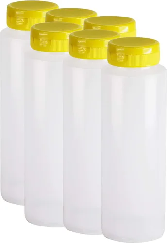 Miniatura 11 de Pinnacle Mercantile Botellas de plástico para condimentos con rociador y dispensador con tapa de bisagra negra grande de 32 onzas, vacías, paquete