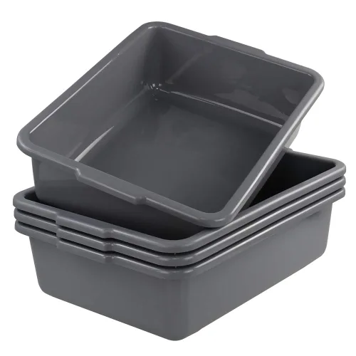 Miniatura 9 de Kiddream Paquete de 4 bolsas de caja de autobús comercial, 13 litros de plástico grande para restaurante, color gris