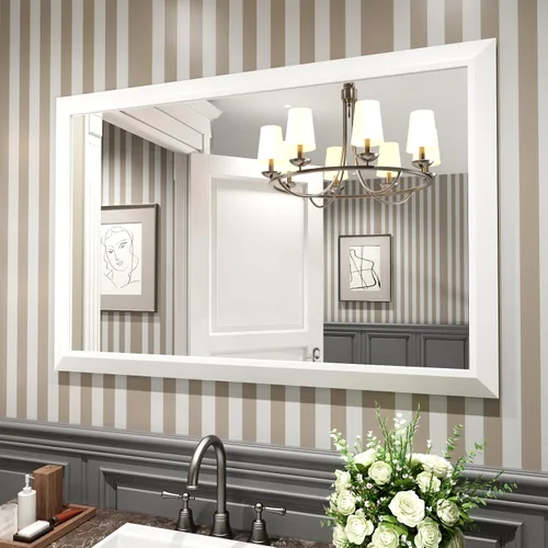 Miniatura 26 de Amorho Espejo de Baño Negro, Espejos de Pared de 24x30 Pulgadas con Marco de Metal Grueso para Sobre el Fregadero, Dormitorio, Sala de Estar