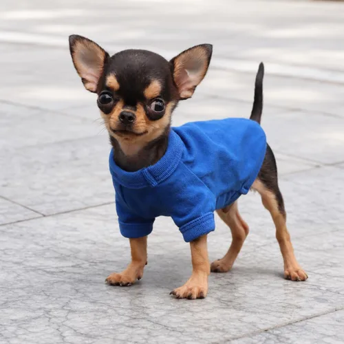 Miniatura 6 de LOPHIPETS Camiseta de perro 100% algodón para perros pequeños Taza de té Chihuahua Yorkie Ropa para cachorros - Azul/XXS