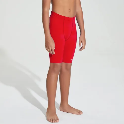 Miniatura 2 de LEAO Traje de baño para niños y jóvenes, color liso, con protección solar UPF 50+, secado rápido, pantalones cortos de natación atléticos