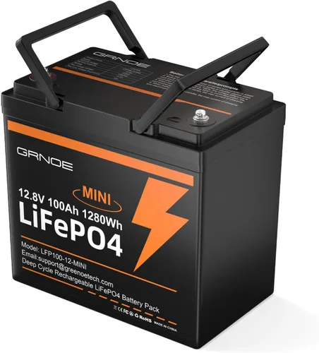 Miniatura 9 de Grupo 24 LiFePO4 Batería 12V 100Ah, batería de litio ligera de 21.9 libras con BMS de 100 A, 4S4P expandible, hasta 15,000 ciclos, ideal para RV
