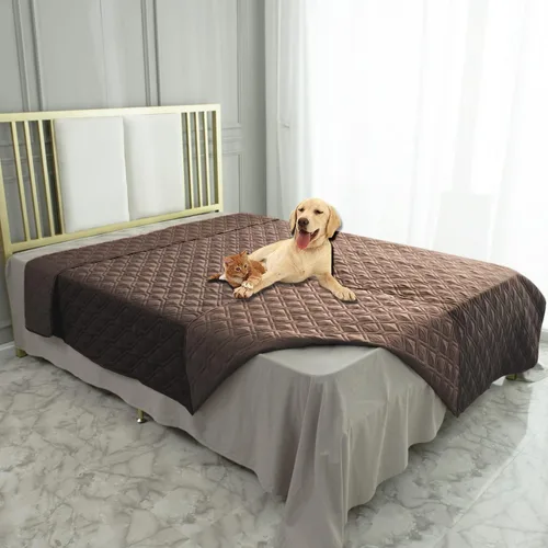 Miniatura 50 de Ameritex Funda Impermeable para Cama de Perro Manta para Mascotas para Muebles Cama Sillón Sofá Reversible Azul marino+azul piedra