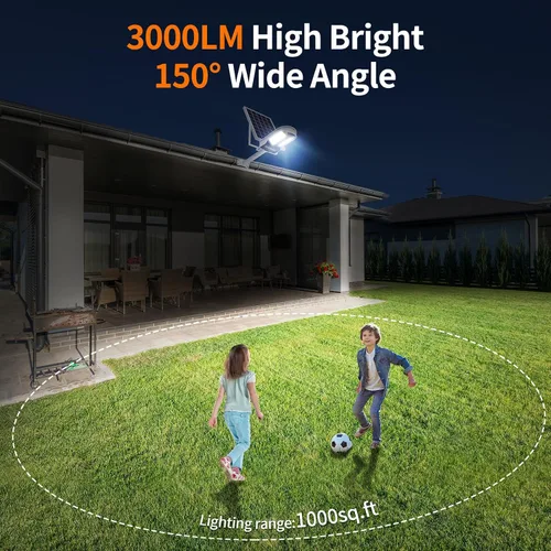 Miniatura 5 de Luces de calle solares intelamp para exteriores, impermeables, 3000LM, 12500mAh, iluminación de seguridad con inundación, sensores de movimiento PIR