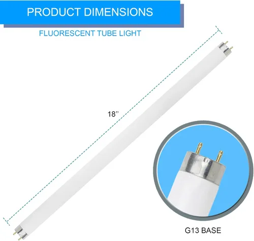 Miniatura 2 de Lighting F15T8-CW - Bombilla de tubo recto fluorescente T8 de base bipin mediana de 15 W, 18 pulgadas, 3000 K, luz blanca cálida, paquete de 4