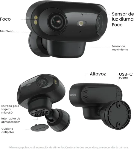 Miniatura 10 de REOLINK Argus 4 Pro Negro, cámaras de seguridad solar inalámbricas para exteriores de 4K de doble lente 180°, visión nocturna ColorX de 8MP