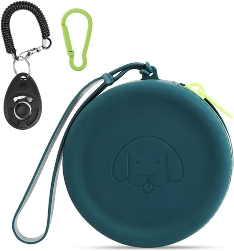 Miniatura 24 de Bolsa de golosinas para perros de silicona, 2 piezas, bolsa para caminar para mascotas para perros y gatos, tamaño bolsillo, fácil de limpiar, sin