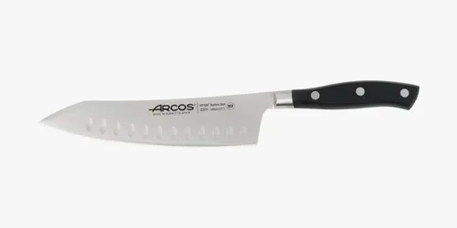 Miniatura 23 de Arcos Cuchillo forjado dentado de acero inoxidable de nitrum de 5 pulgadas y hoja de 5.118 in. Mango ergonómico POM de polioximetileno. Serie Blanco