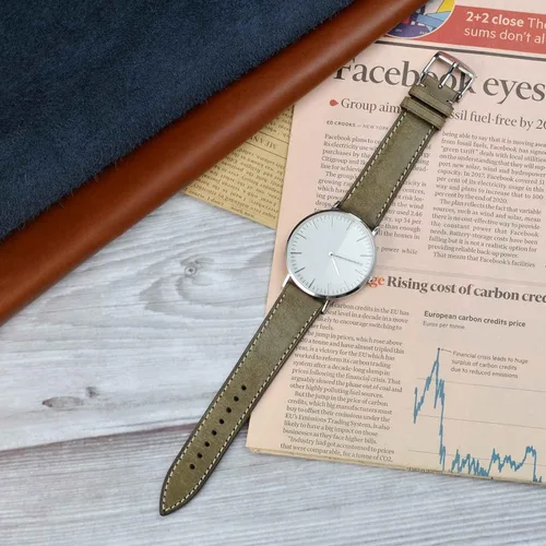 Miniatura 5 de WOCCI Correas de reloj nobuck con hebilla de acero inoxidable, correas de repuesto de cuero italiano de 0.551 in, 0.709 in, 0.787 in, 0.866 in