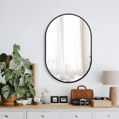 Miniatura 9 de Delma Espejo de gimnasio en casa, 48 x 24 x 2 unidades, vidrio templado grande de cuerpo completo, sin marco, montado en la pared para gimnasio