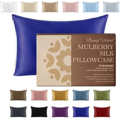 Miniatura 12 de Beauty of Orient. Funda de almohada 100 % de seda pura de morera para cabello y piel. 19 Momme ambos lados, cierre oculto. Funda de almohada