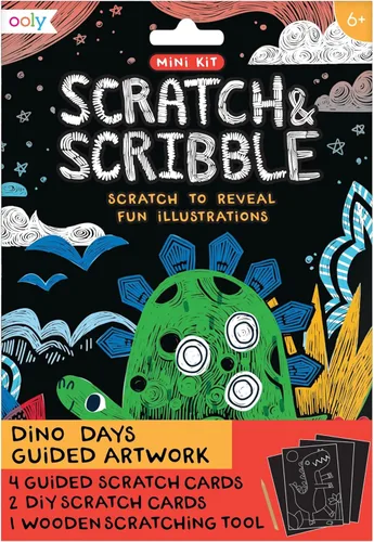 Ooly Mini kit de arte para rascar y garabatear – Juego de 6 tarjetas de arte de rayar arcoíris regalos para niños, kit de manualidades para viajes,