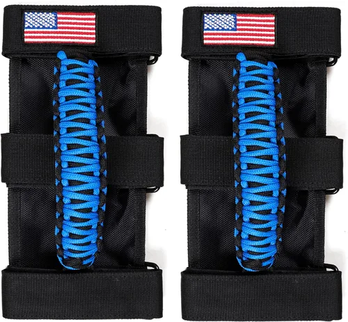 Miniatura 19 de 2 asas de agarre para barra antivuelco, mango de agarre de paracaídas para Jeep Wrangler YJ TJ JK JL y Gladiator JT 1955-2024 UTV ATV, apto