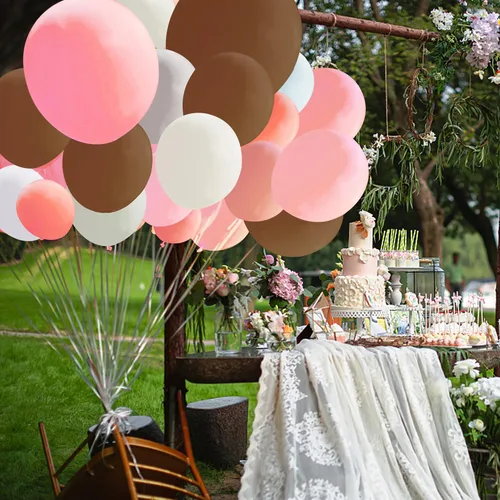 Miniatura 4 de Kit de guirnalda de globos pastel de 110 piezas, kit de guirnalda de ramo de globos ideal para baby shower, boda, fiesta de cumpleaños (marrón 2)