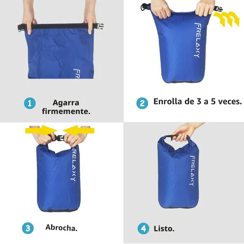 Miniatura 6 de Frelaxy Bolsa seca de 3 unidades/5 unidades, saco seco ultraligero, bolsas para exteriores que mantienen el equipo seco para senderismo, mochileros