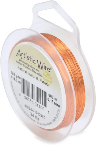 Miniatura 41 de Artistic Wire, alambre para manualidades de calibre 22 bañado en plata, resistente a las manchas, color cobre, blanco, 9,1 m