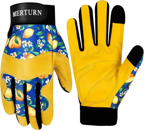 Guantes de jardinería para mujer, de cuero resistente, a prueba de espinas, guantes de trabajo para mujeres, para excavar y plantar