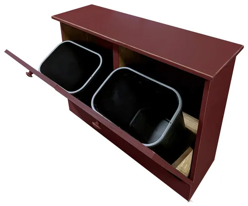 Miniatura 8 de Cubo doble de basura/Recipiente para papelera de reciclaje. Borgoña sólido