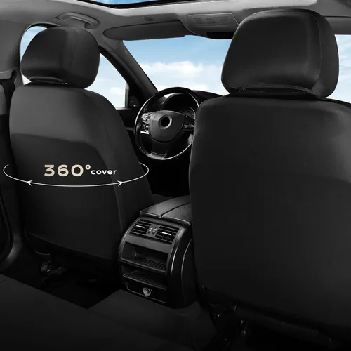Miniatura 3 de Coverado Fundas de asiento delantero, fundas de asiento beige, 2 asientos, protectores de cuero para automóvil, paquete de 2, fundas de asiento