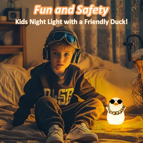 Miniatura 4 de Anywin Luz nocturna de pato para niños, bonitos regalos de patos Benson, lámpara de noche de silicona suave al tacto para guardería, regalos