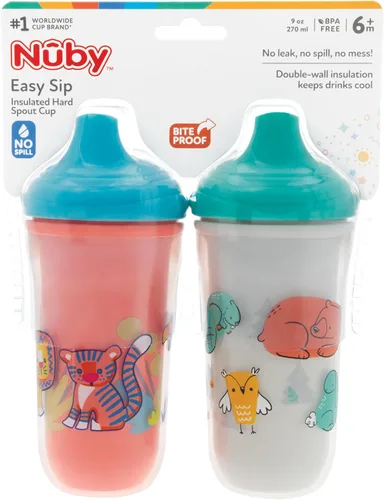 Miniatura 5 de Nuby No-Spill Insulated Hard Spout 9 oz Cup, Colors/Prints May Vary,2 Count (Pack of 1)