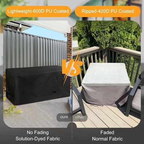 Miniatura 3 de NettyPro Cubierta para caja de cubierta, resistente a la decoloración, resistente a la decoloración, para patio al aire libre, funda de banco