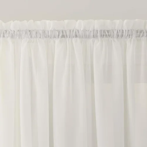 Miniatura 3 de No. 918 Emily Panel de Cortina Transparente de Gasa con Bolsillo para Barra para Puerta Lateral, 28" x 72", Cáscara de Huevo