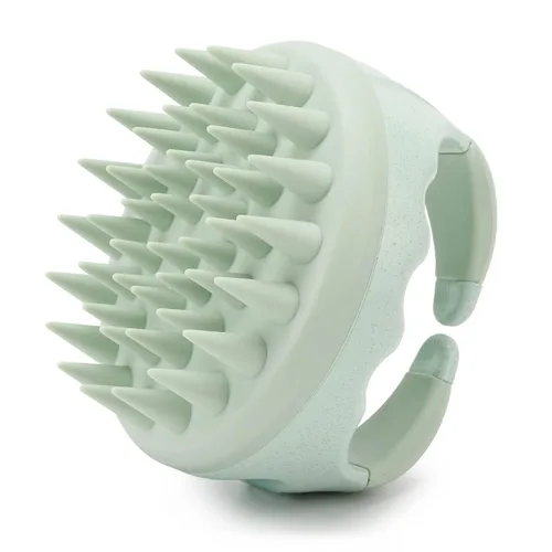 BTYMS - Cepillo de champú y masajeador de cuero cabelludo de silicona, cepillo exfoliante para la cabeza - Verde